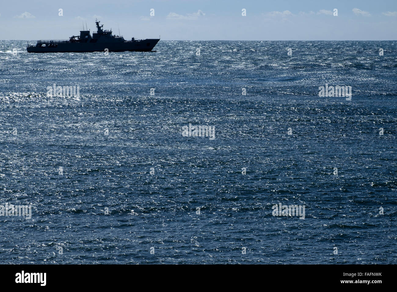 Portugiesische Marine Kriegsschiff während einer NATO-Übung Stockfoto