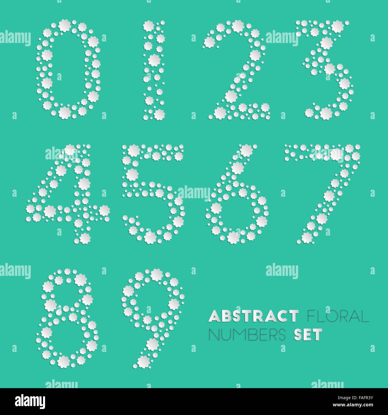 Abstrakte florale Zahlen legen Sie für Ihr design Stock Vektor
