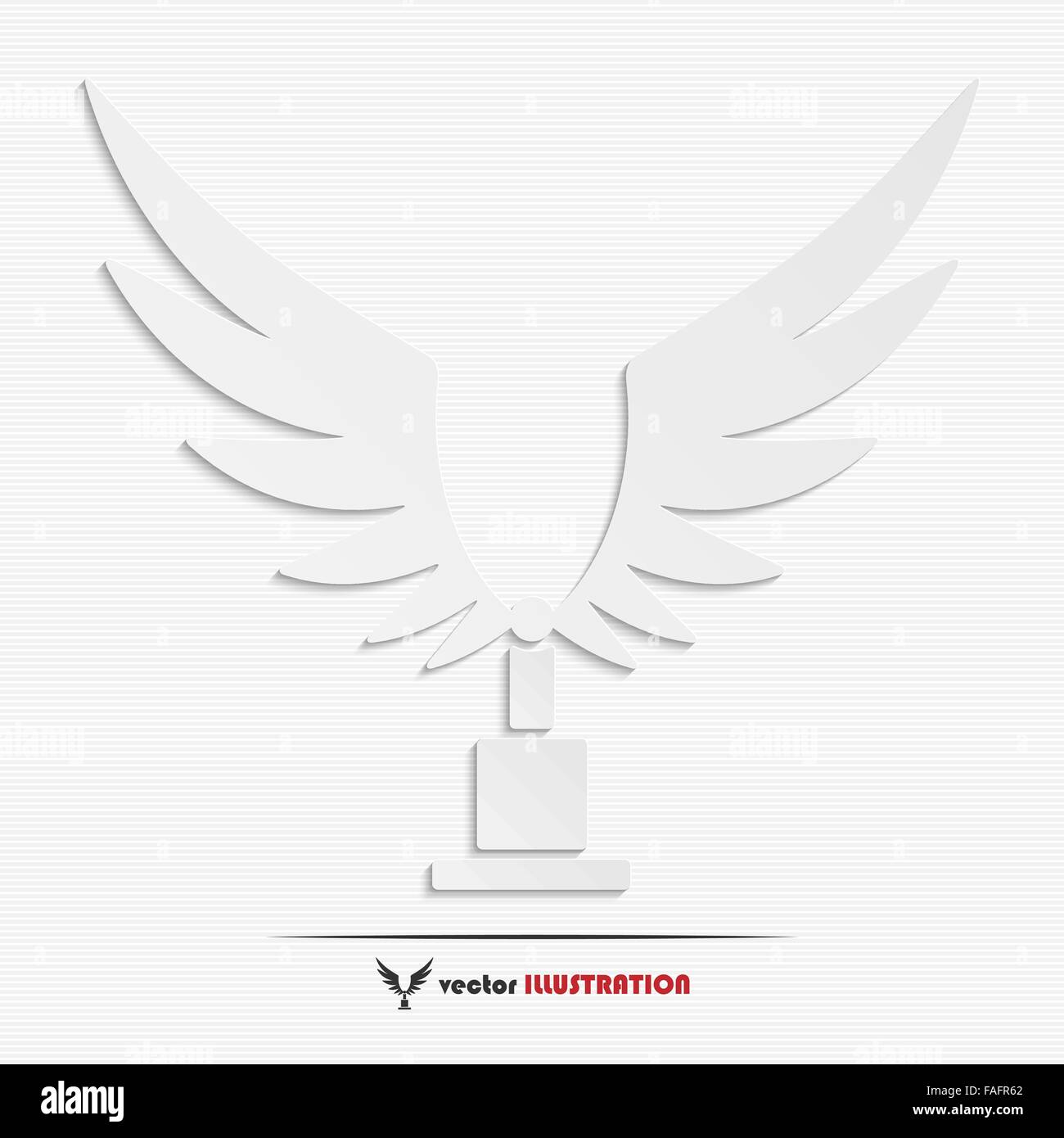 Abstrakte gewinnen Cup mit Flügel-Web-Symbol für Ihr design Stock Vektor