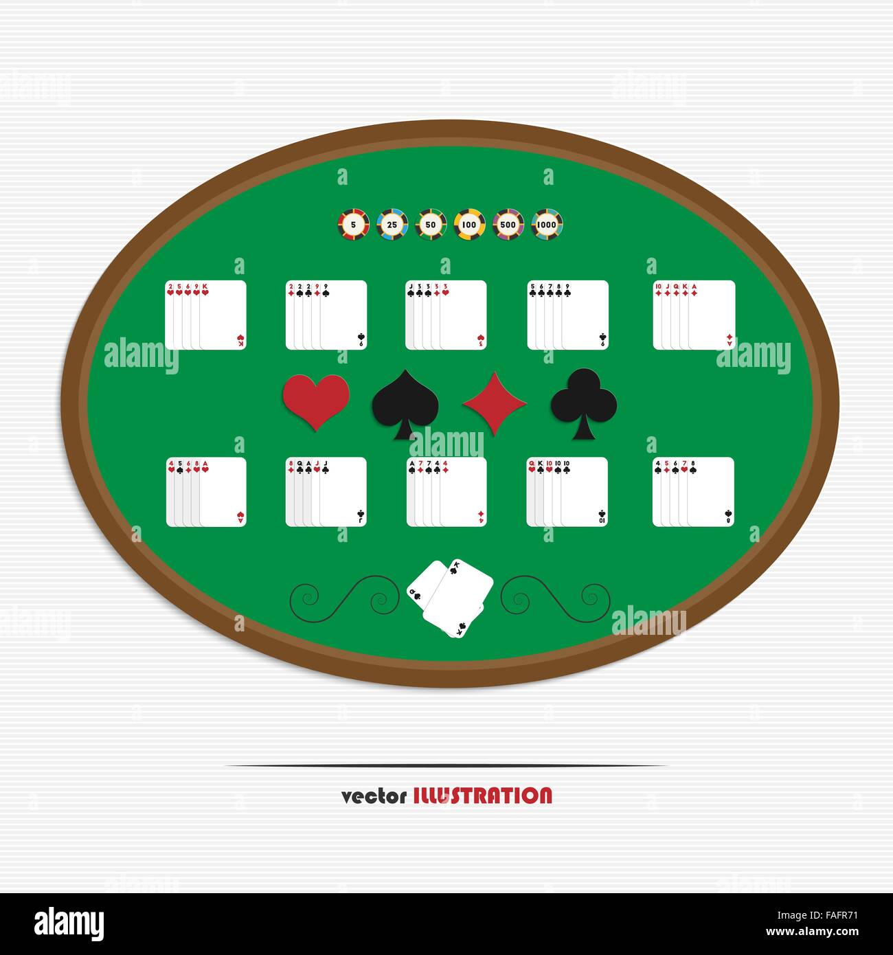 Festlegen der Pokerhände mit Casino-Chips für Ihr design Stock Vektor Festlegen der Pokerhände mit Casino-Chips für Ihr design Stock Vektor