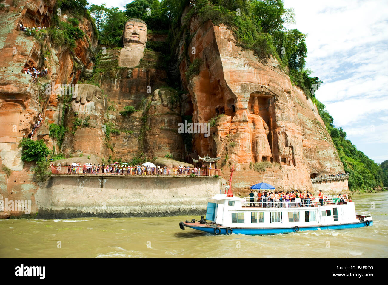 Die riesige Buddha von Leshan, China. Weltkulturerbe der UNESCO Stockfoto