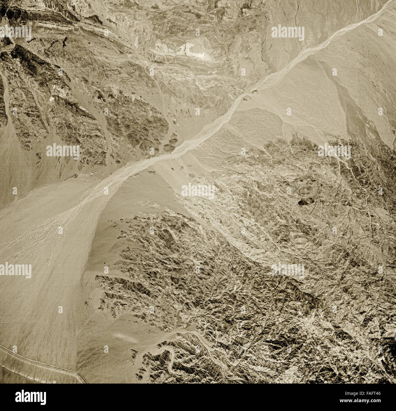historische Luftaufnahme des Gebiets östlich von Salton Sea, Imperial County, Kalifornien, 1947 Stockfoto