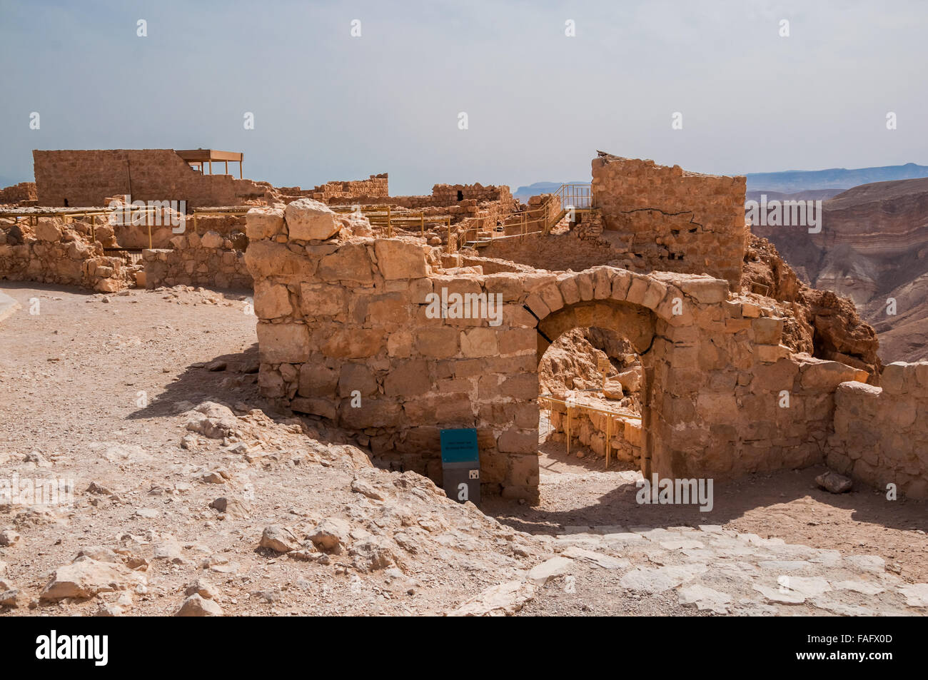 Masada - alte Festung in Israel, am östlichen Rand der Judäischen Wüste am Toten Meer. Nach der F Stockfoto