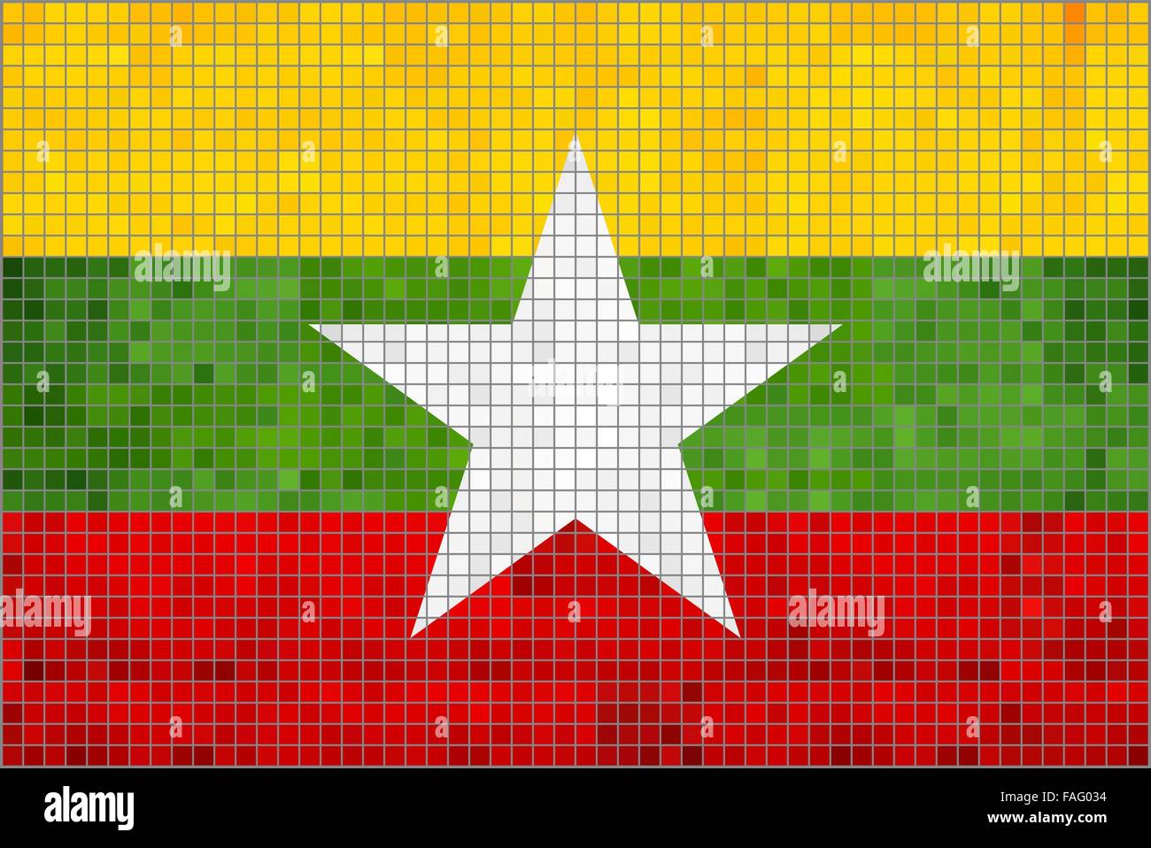 Flagge von Myanmar Stock Vektor