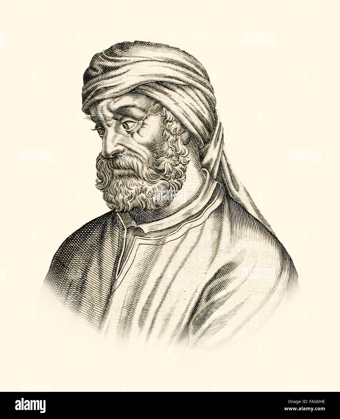 Tertullian (155-240), frühe christliche Theologen aus Karthago, auch bekannt als Quintus Septimius Florens Tertullianus. Kupferstich nach André Thévet (1516-1590). Stockfoto