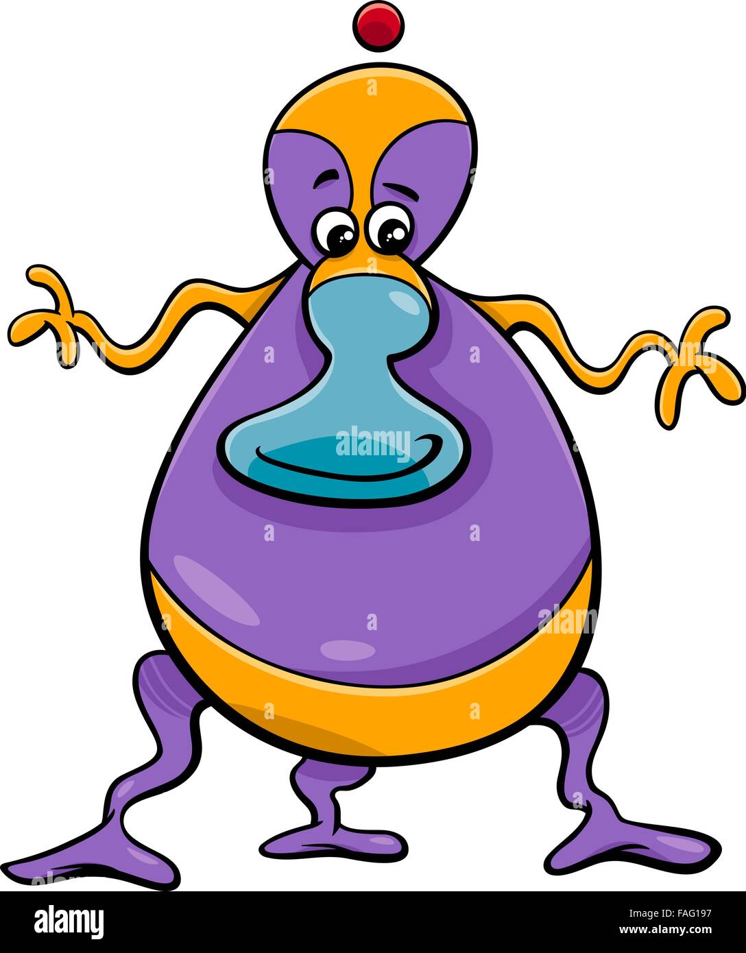 Cartoon Illustration Funny Alien Martian Fotos Und Bildmaterial In Hoher Auflösung Alamy 