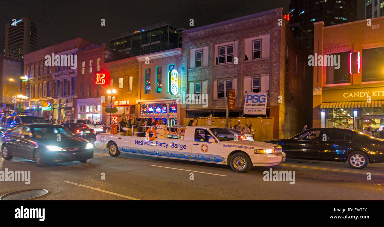Honky Tonk Zeile Nashville Tennessee TN Stockfoto