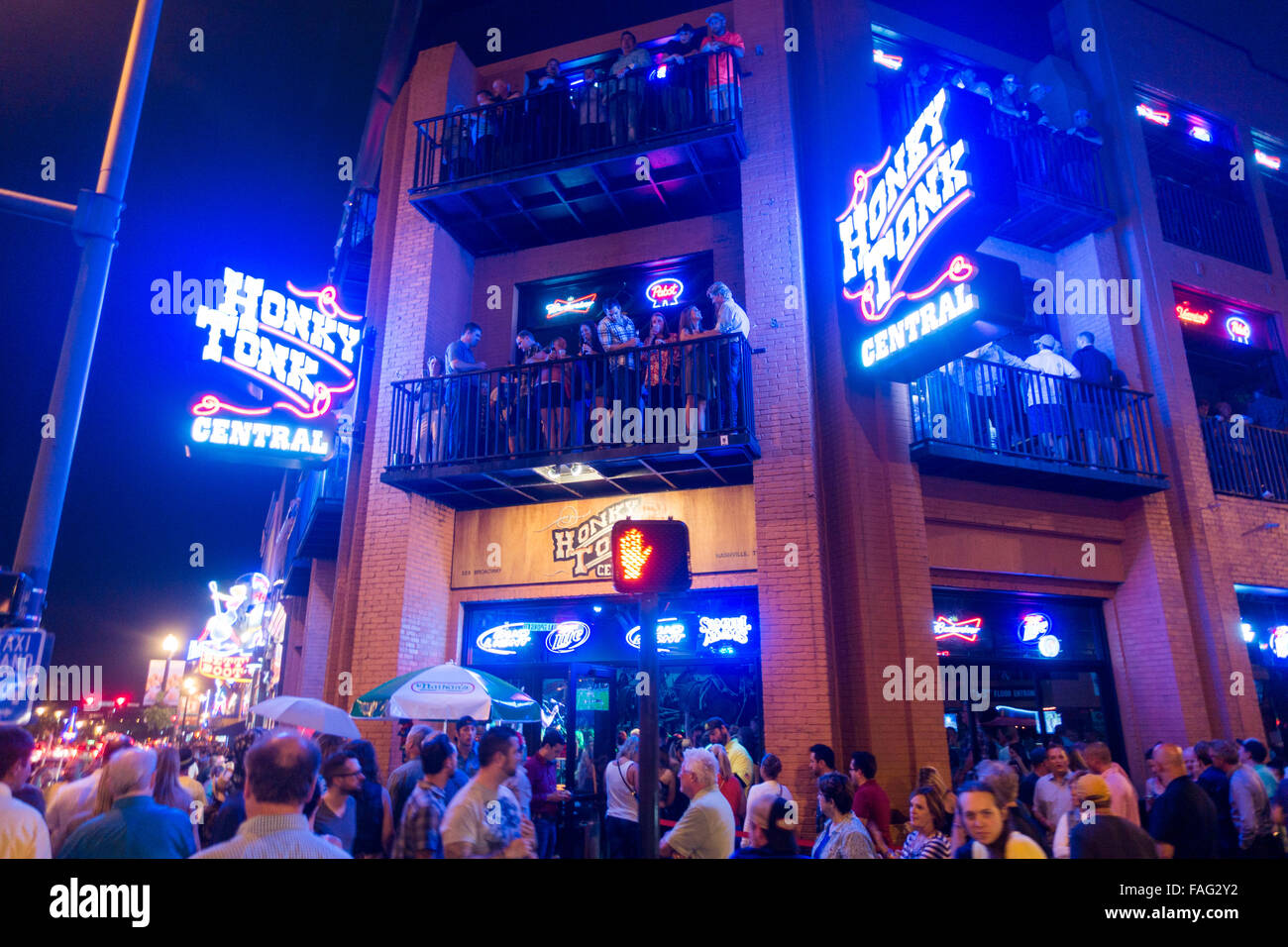 Honky Tonk Zeile Nashville Tennessee TN Stockfoto
