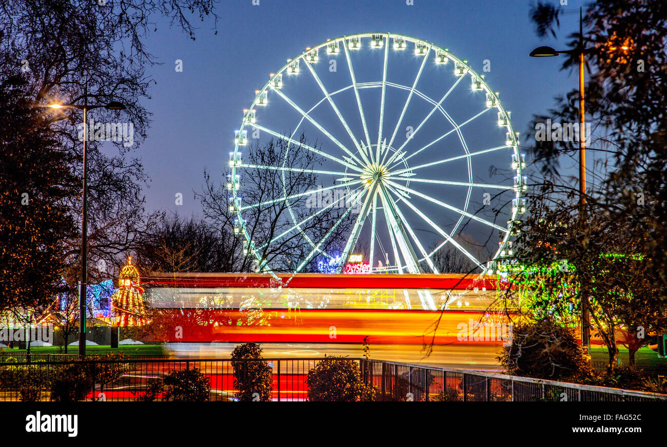 Winter-Wunderland in der Nacht von Marble Arch London UK Stockfoto
