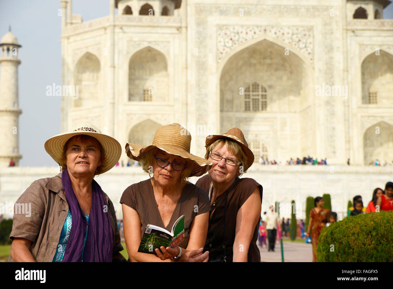 Ausländische Touristen in einem komplexen agar Stockfoto