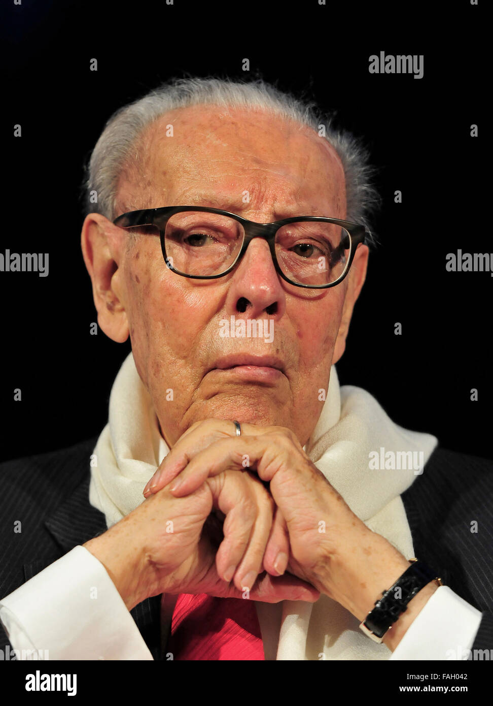 Porträt von Gian Luigi Rondi, Journalist und Filmkritiker (Tirano 1921-Roma 2016) Stockfoto