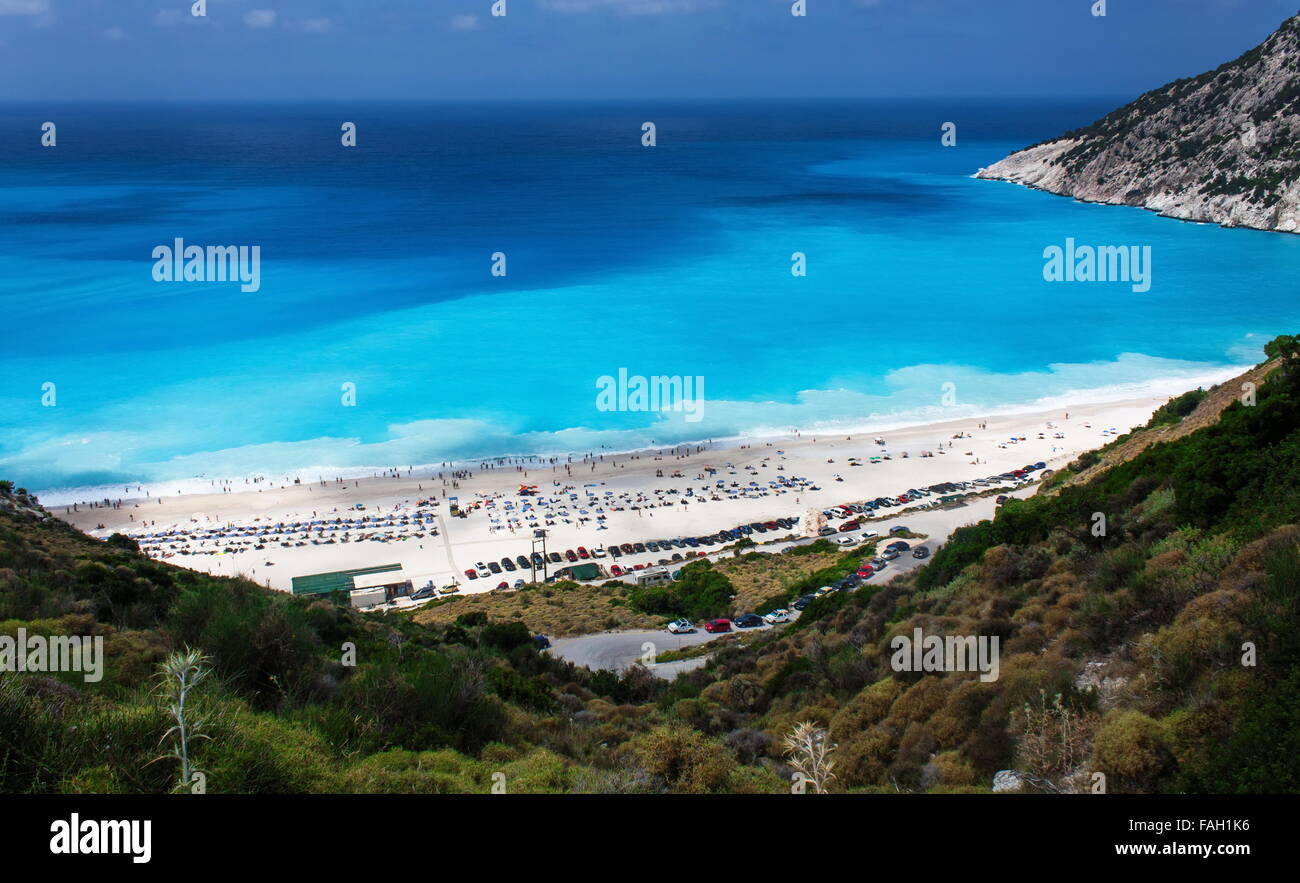 Myrtos Strand, Kefallonia (Cephalonia, Kefalonia) Stockfoto