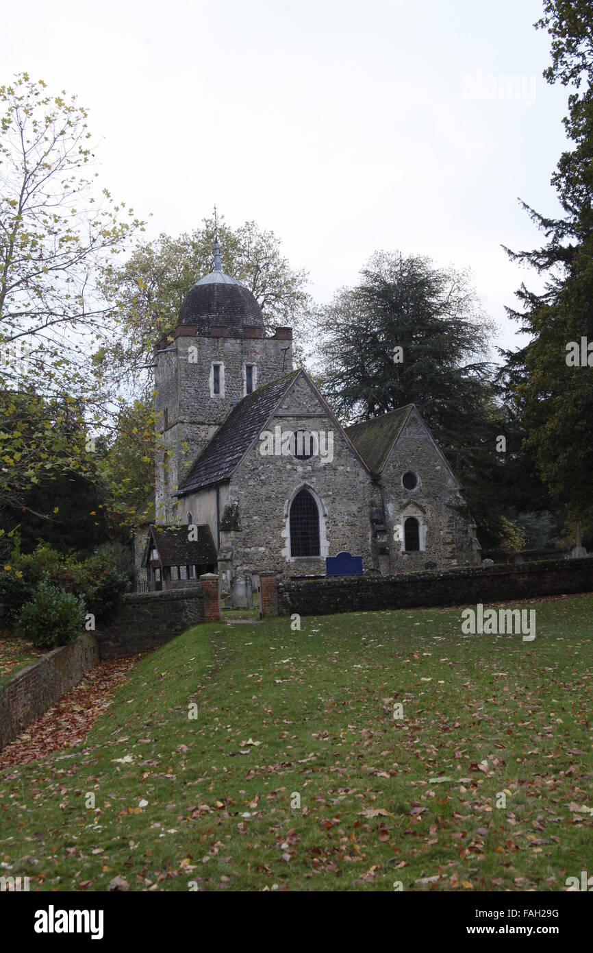 Sächsischen Kirche St. Peter und St. Paul, Albury, Surrey, England Stockfoto