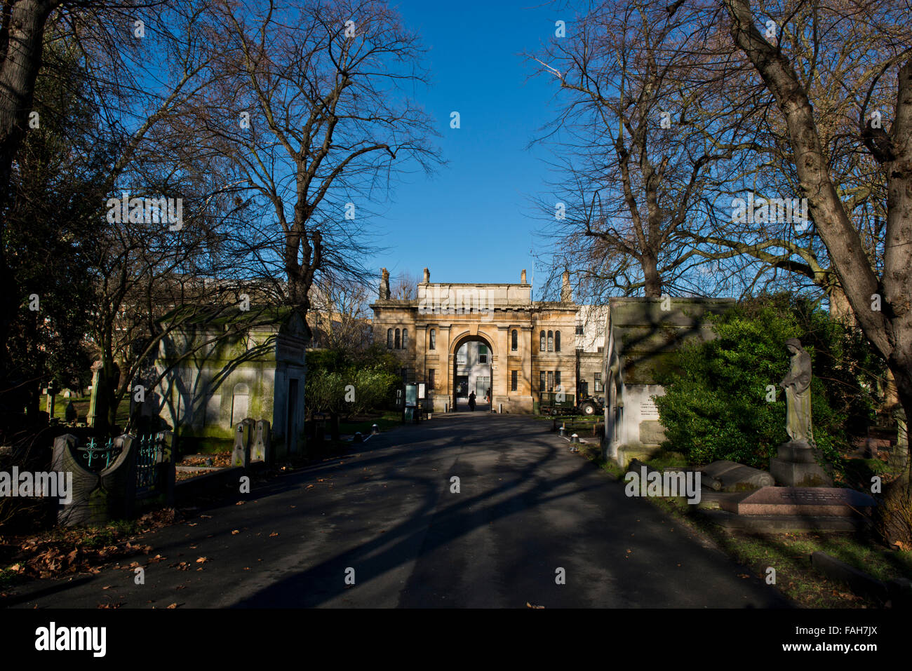 Befindet sich in der Nähe von Earls ist Court in Westlondon Brompton Road Friedhof und einer der glorreichen sieben Friedhöfe von London. Stockfoto