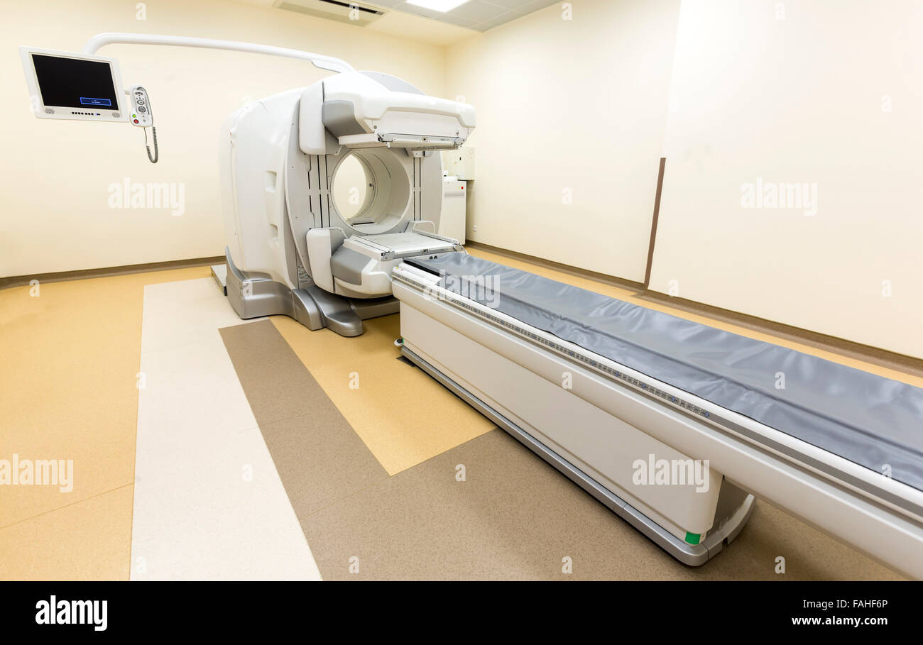 Ein CT-Scan, auch genannt Röntgen Computertomographie (Röntgen, CT) oder Computertomographie Axial-Scans (CT) in einem neuen modernen können Stockfoto