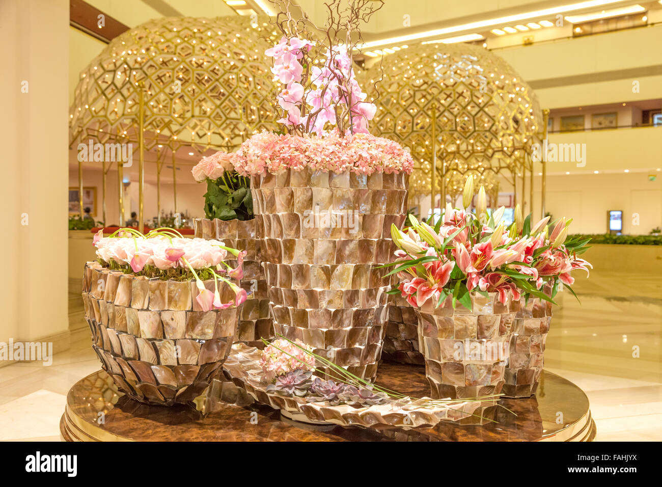 Blumen im Sheraton Hotel in Doha Stockfoto