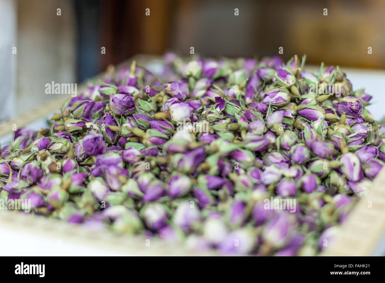 Trockenen Rosenknospen im Souq Waqif, Doha Stockfoto