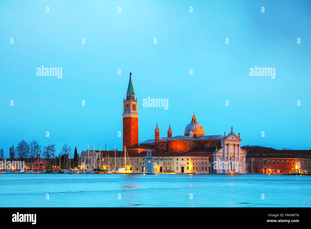 Basilica Di San Giogio Maggiore in Venedig bei Nacht Stockfoto Basilica Di San Giogio Maggiore in Venedig bei Nacht Stockfoto
