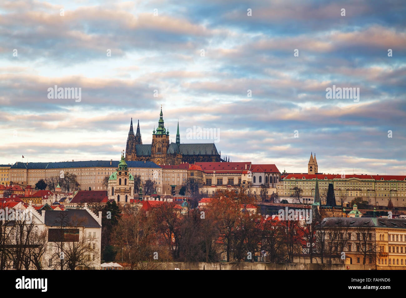 Übersicht von Prag, Tschechische Republik am Morgen Stockfoto