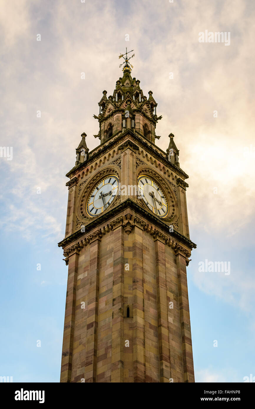 Albert-Clock im Stadtzentrum von Belfast, Grafschaft Antrim, Irland Stockfoto