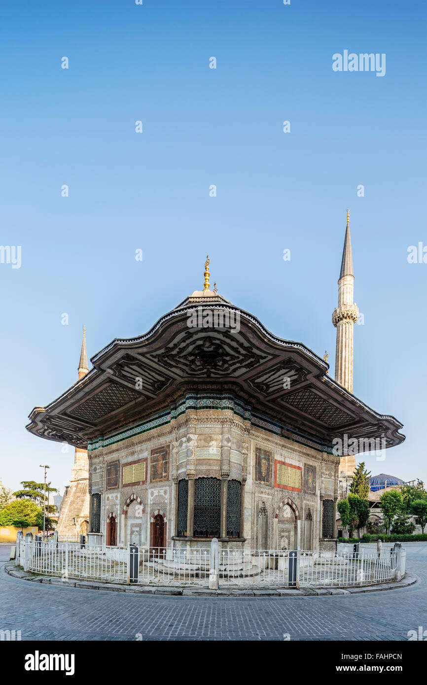 III. Ahmet Brunnen in Fatih Bezirk von Istanbul, Türkei. Stockfoto