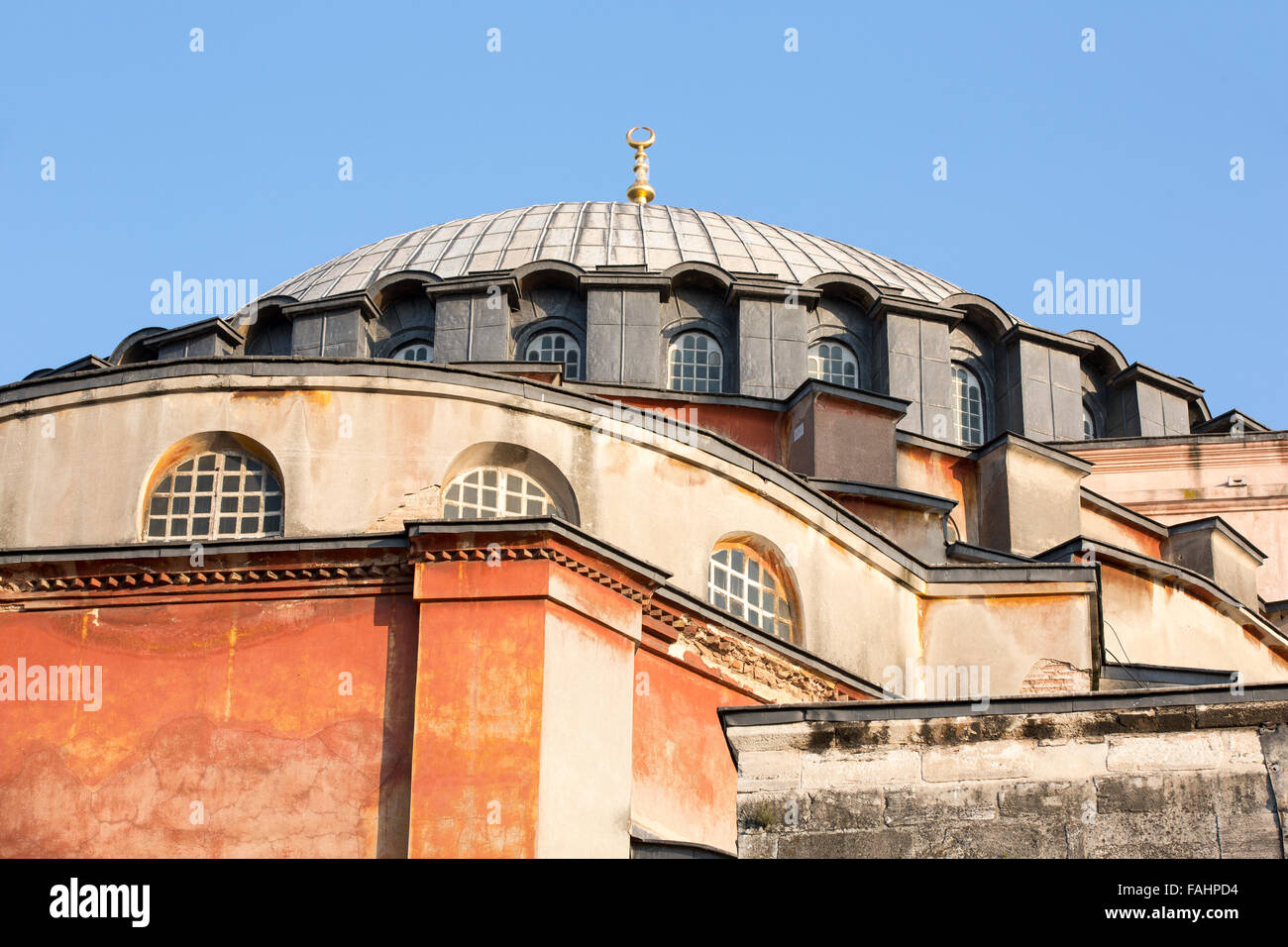 Detail der Kuppel der Hagia Sophia in Istanbul, Türkei. Stockfoto