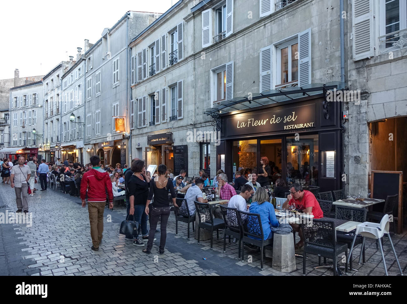 La Rochelle, Frankreich. Ferienort. la fleur de sel Restaurant Stockfoto