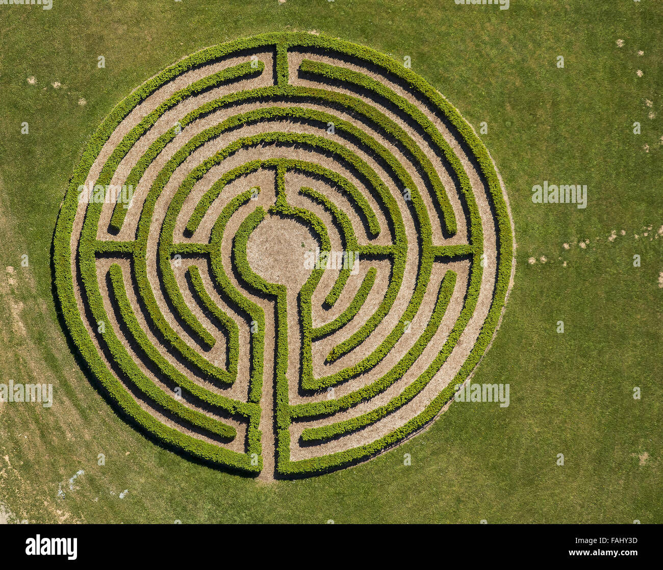 Luftbild, Labyrinth, Absicherung, Irrgarten, Labyrinth, Freunde und Förderer des