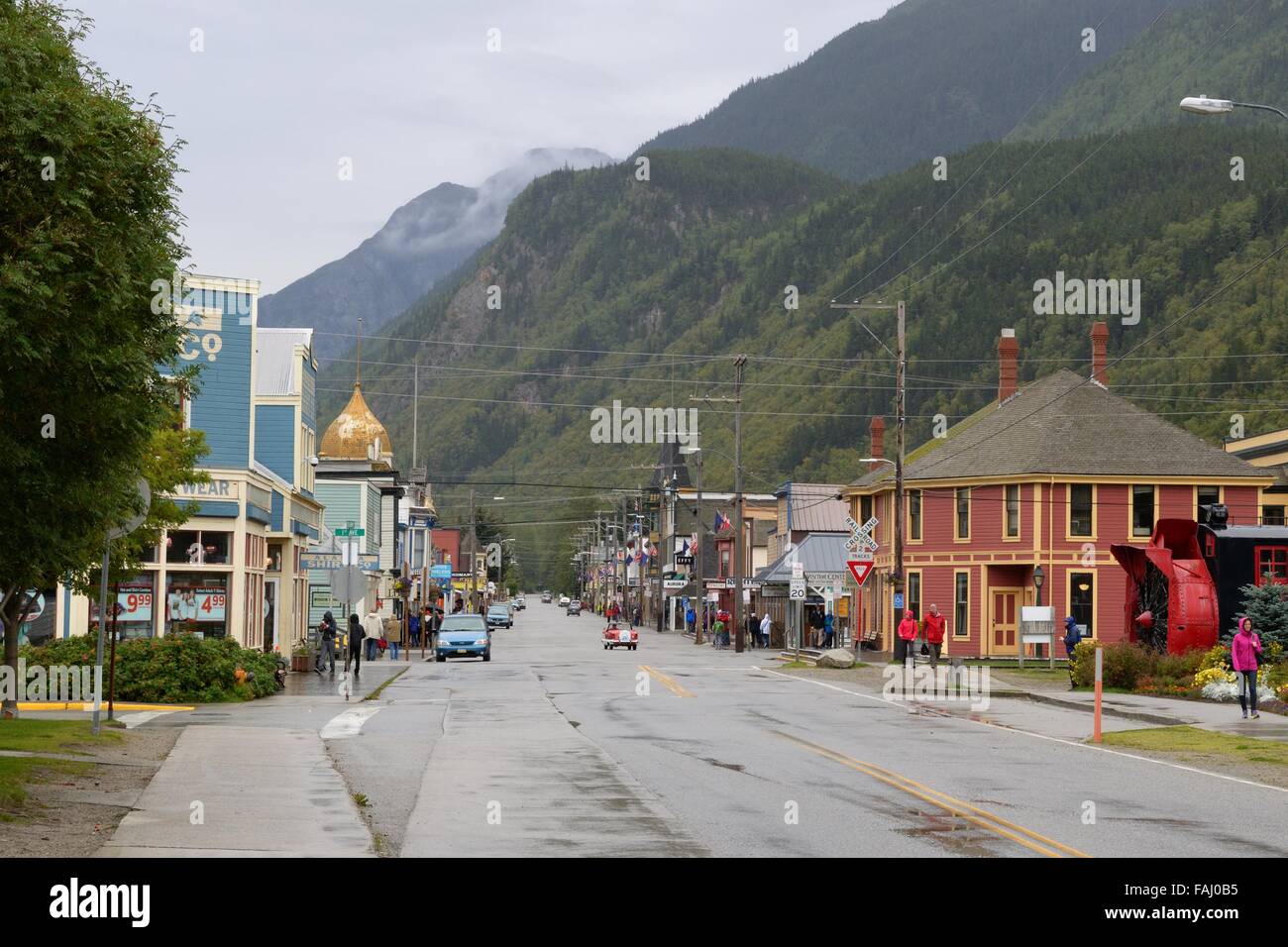 Hauptstraße in der Stadt von Skagway, Alaska, USA Stockfoto