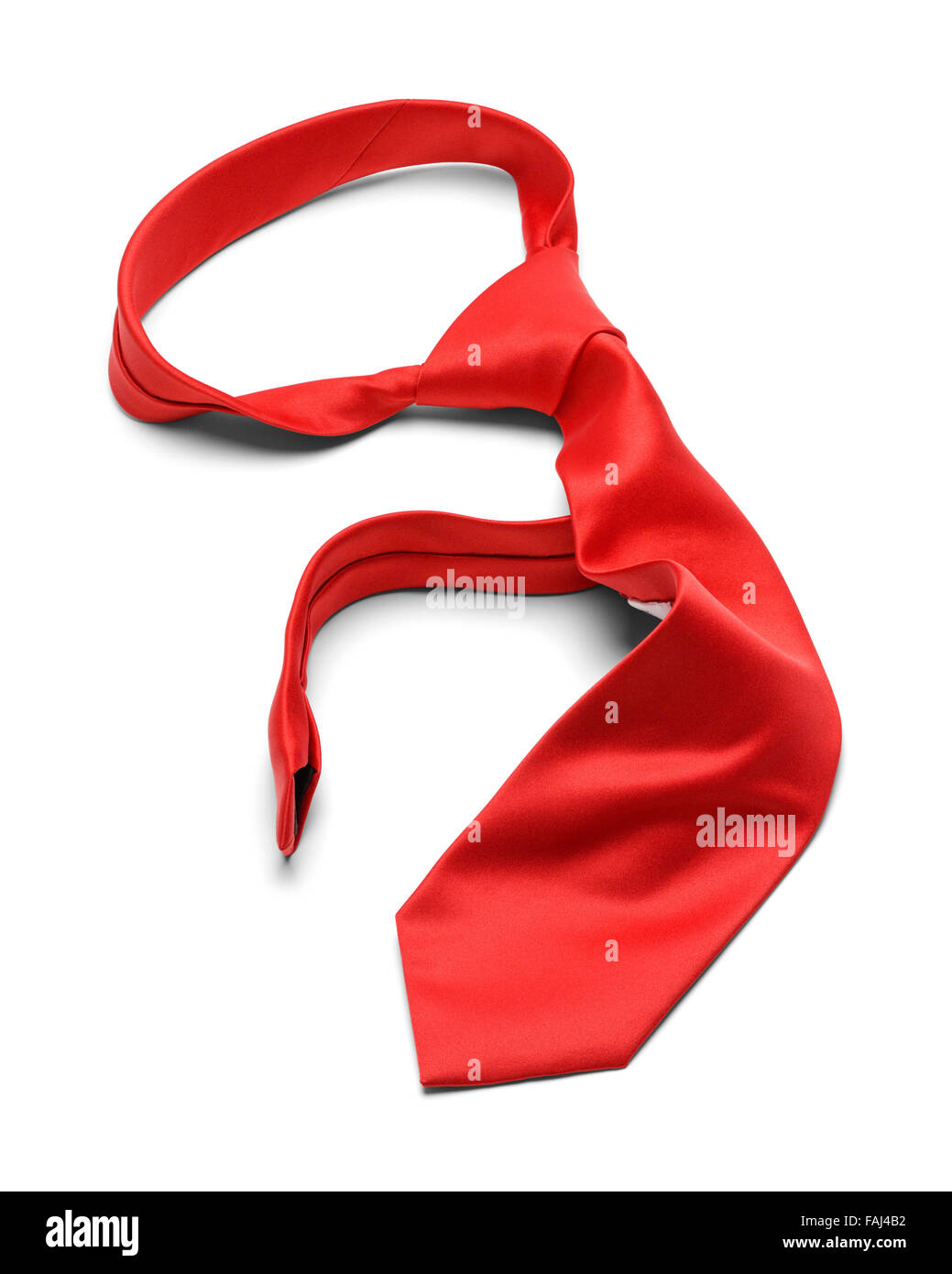 Mens getragen chaotisch rote Krawatte, Isolated on White Background. Stockfoto