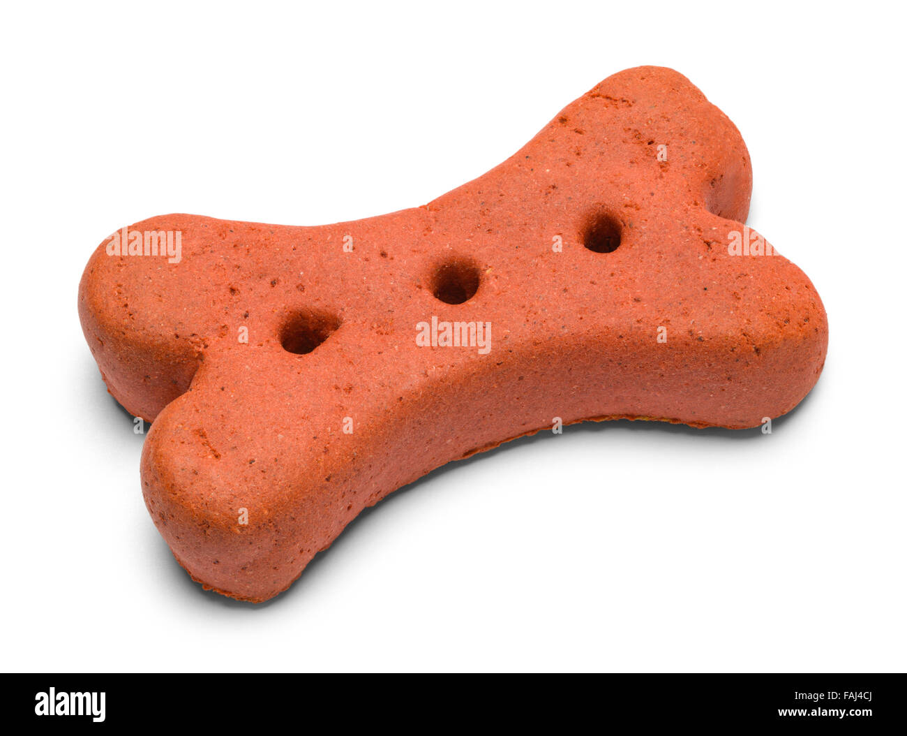 Red keks Hund Knochen auf einem weißen Hintergrund. Stockfoto