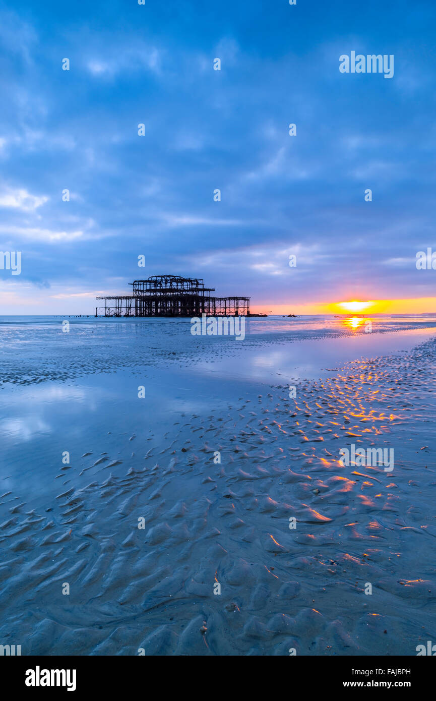 Sonnenuntergang Hove Stockfoto