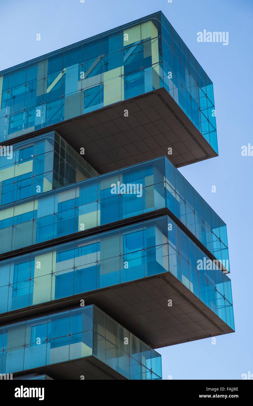 Moderne, zeitgenössische Architektur im Stadtzentrum von Manchester, Manchester, UK. Stockfoto
