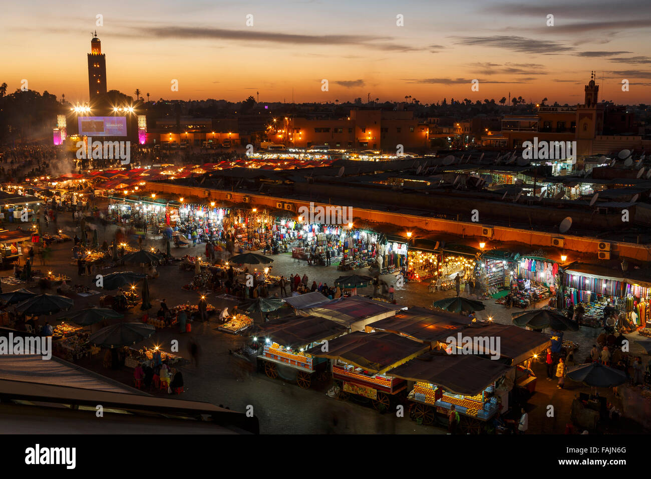 Jemaa El Fna Platz in Marrakesch. Marokko. Afrika Stockfoto