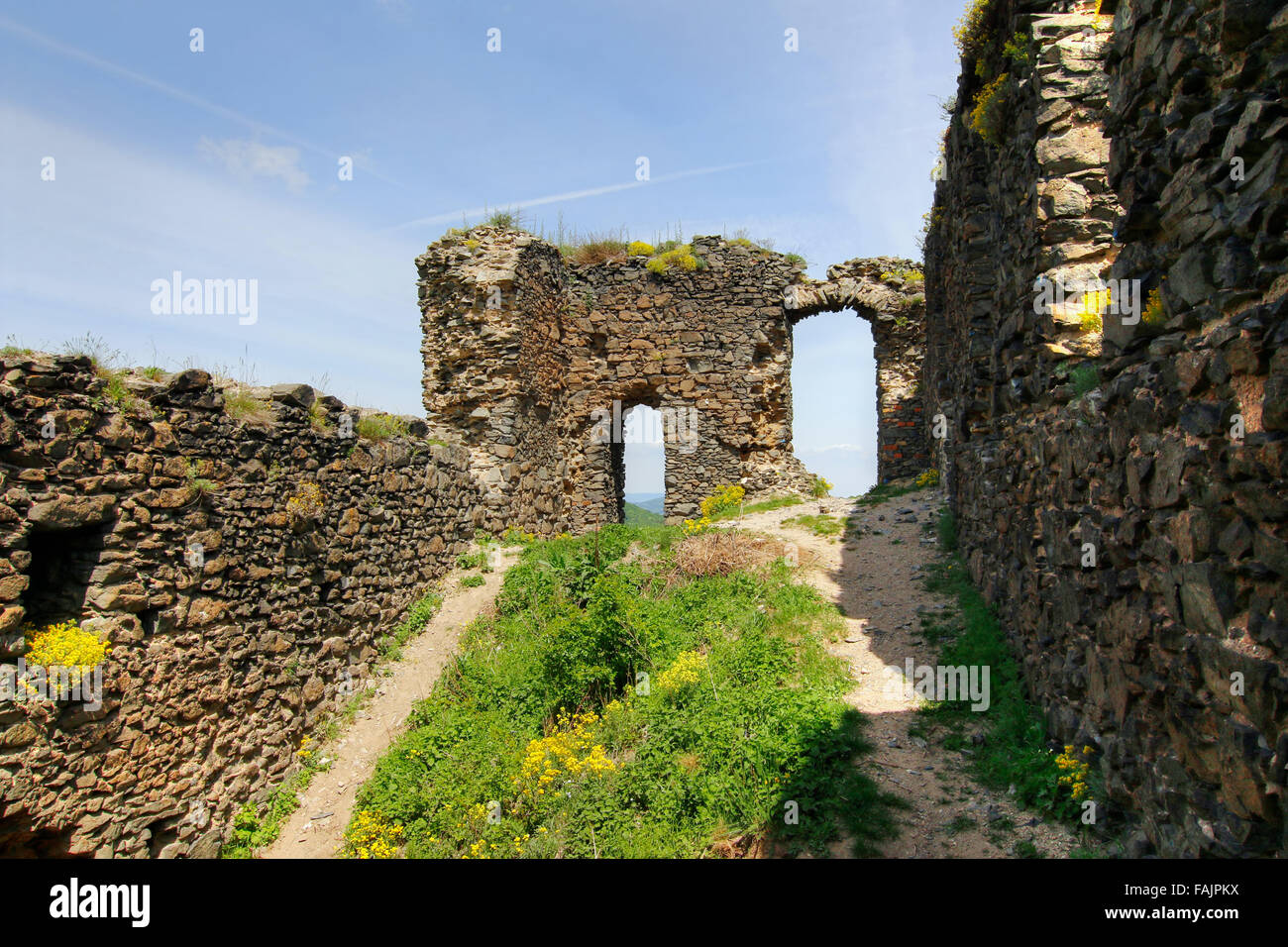 Burgruine Kostalov auf Kostalov Hill, Tschechische Republik Stockfoto