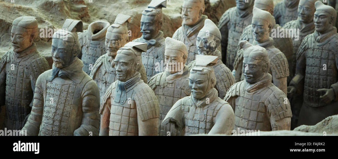 Terrakotta-Krieger, Kaiser Qin Shihuangdi Grab, Xian, Shaanxi, China Stockfoto
