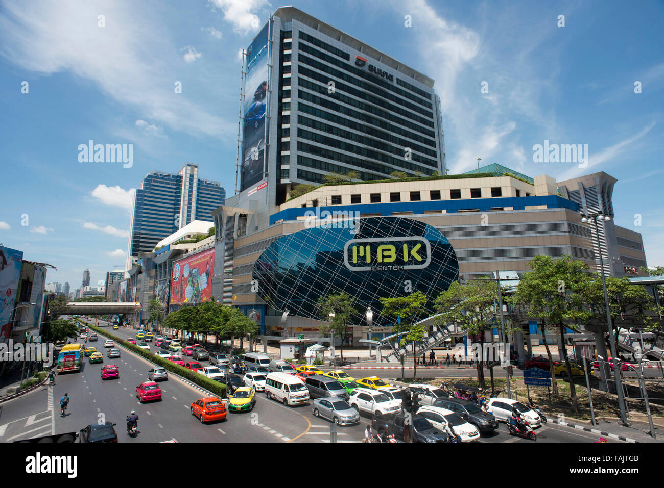 Mahboonkrong (MBK) Einkaufszentrum, Thanon Phaya Thai Road, Pathum Wan District, Bangkok, Thailand. Stockfoto