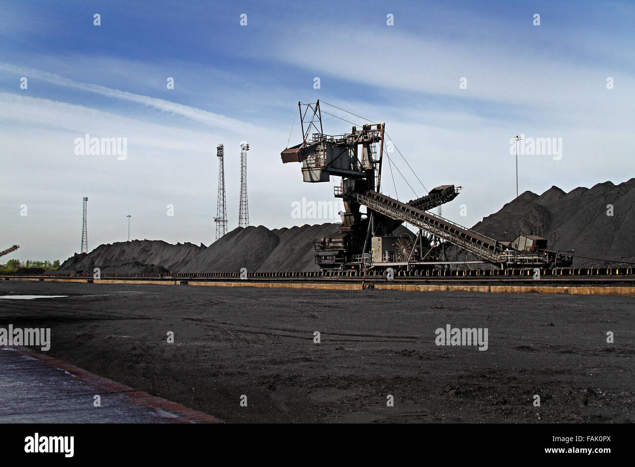 Kohle, Umgang mit Anlagen und Maschinen Stockfoto