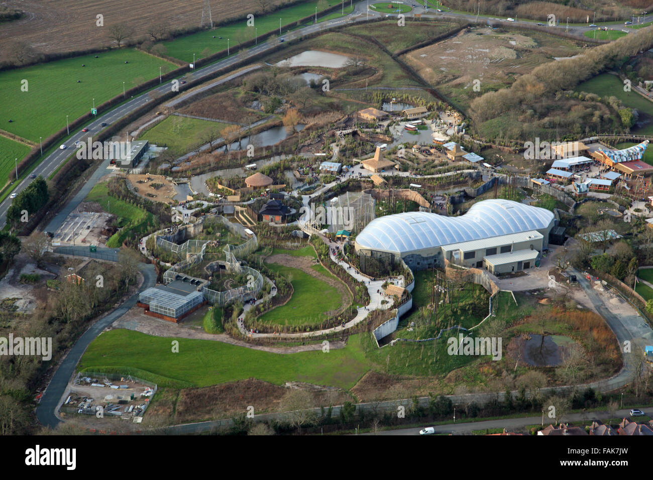 Luftaufnahme der Zoo von Chester, Cheshire, UK Stockfoto