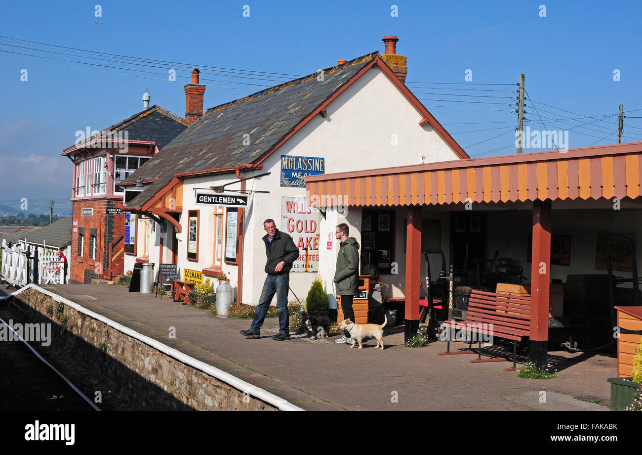 Blauer Anker-Station an der West Somerset Steam Railway. Stockfoto