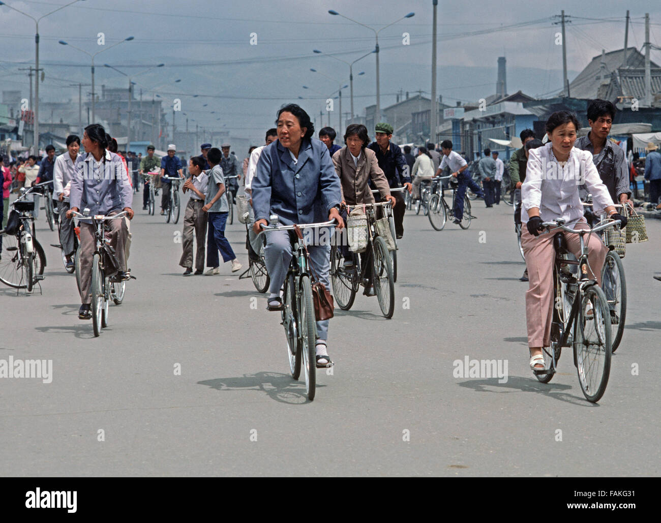 Radfahrer in Hohhot, Hauptstadt der Inneren Mongolei, autonome Region, Nord-China Stockfoto
