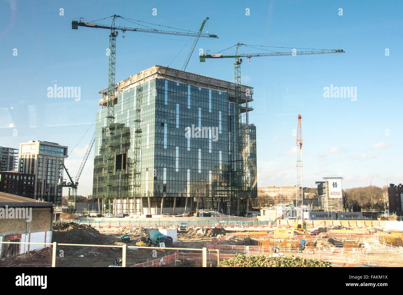 Die neue US-Botschaft wird in Embassy Gardens, Nine Elms, London, Großbritannien, errichtet Stockfoto