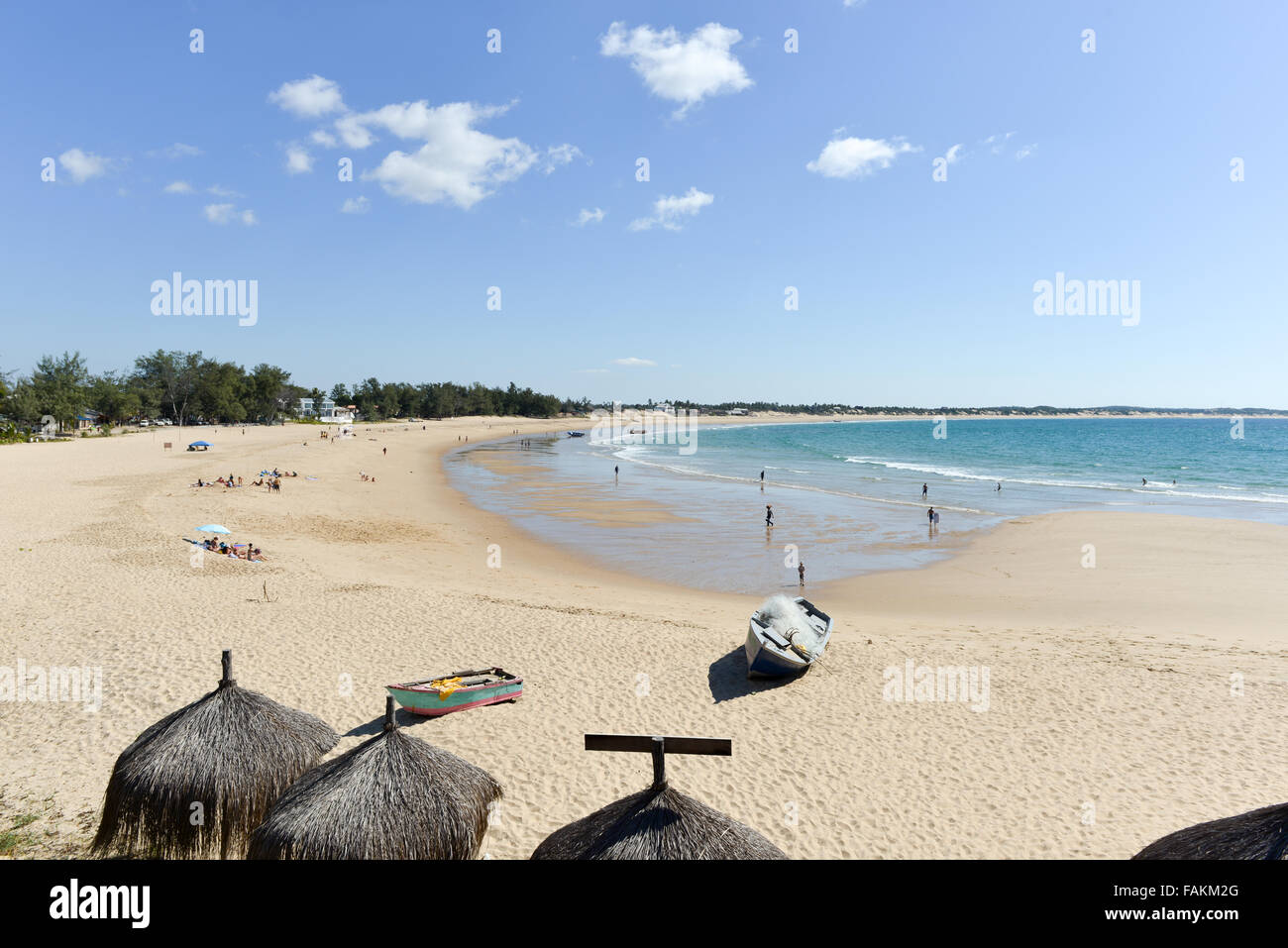Küstenlinie von Tofo Beach in Vilankulo, Mosambik. Stockfoto