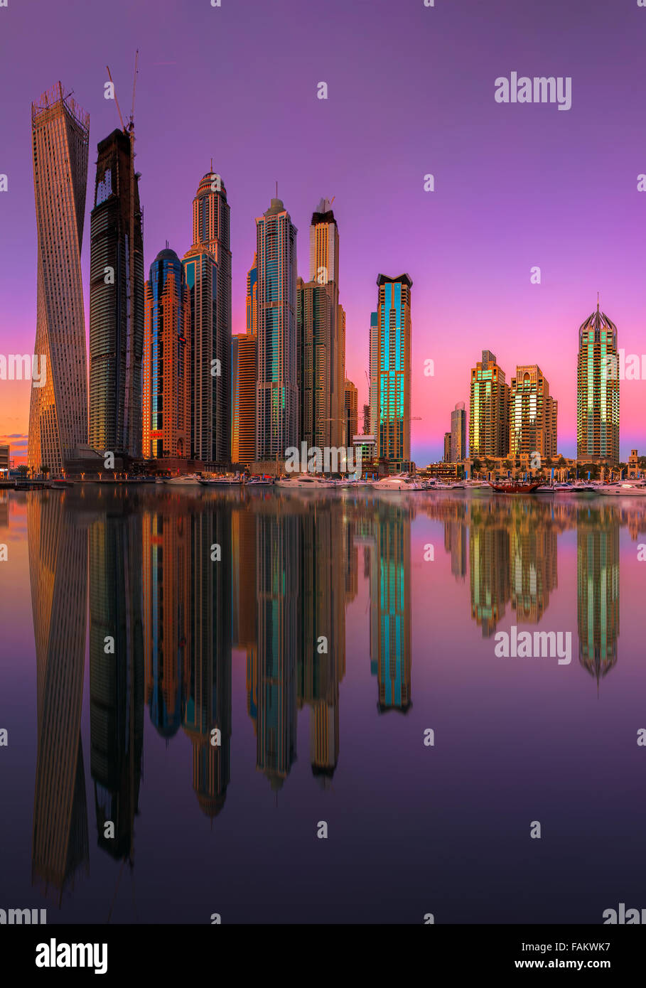 Skyline von Dubai Marina Stockfoto