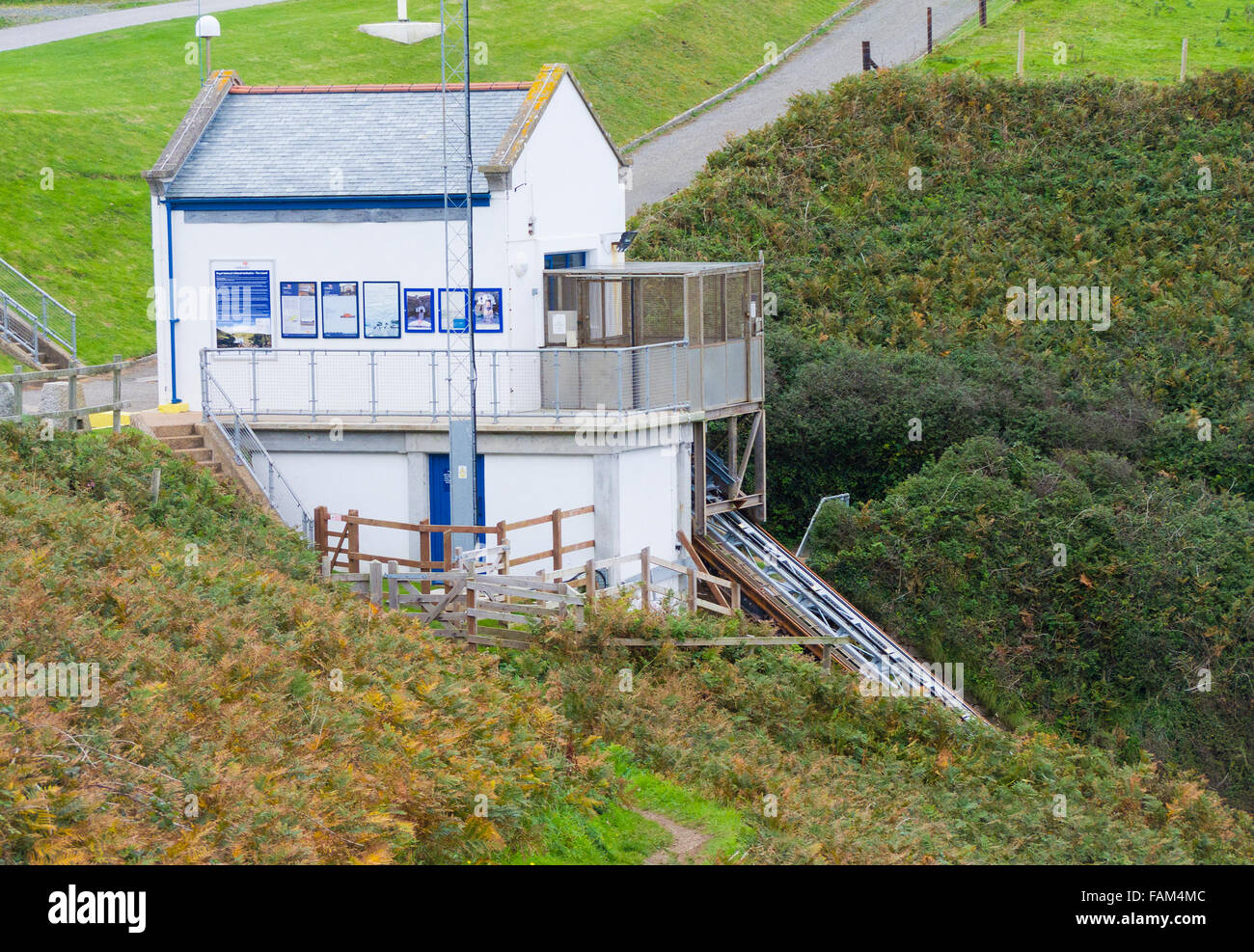 Die Eidechse RNLI Lifeboat Station, Kilcobben Cove, Halbinsel Lizard, Cornwall, England, Vereinigtes Königreich Stockfoto