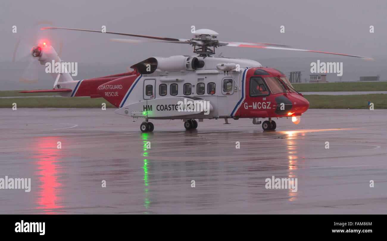 Bristow Küstenwache Sikorsky S-92 Hubschrauber an RNAS Culdrose nimmt die Suche und Rettung Aufgaben von 771 Squadron Stockfoto