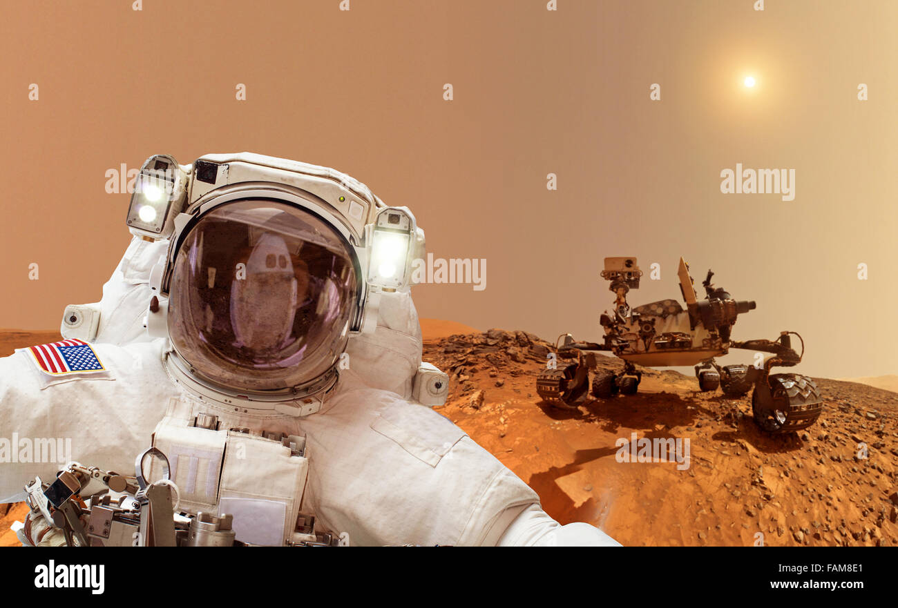 Astronauten auf die Mars-Elemente dieses Bildes, eingerichtet von der NASA Stockfoto