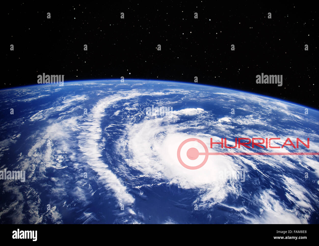 Großer Hurrikan, Blick aus dem Weltall - Elemente dieses Bildes, eingerichtet von der NASA Stockfoto