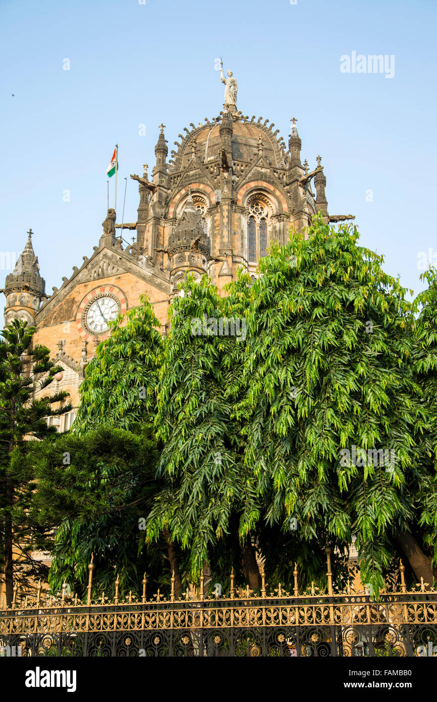 Chhatrapati Shivaji Terminus in Mumbai, Indien. Stockfoto