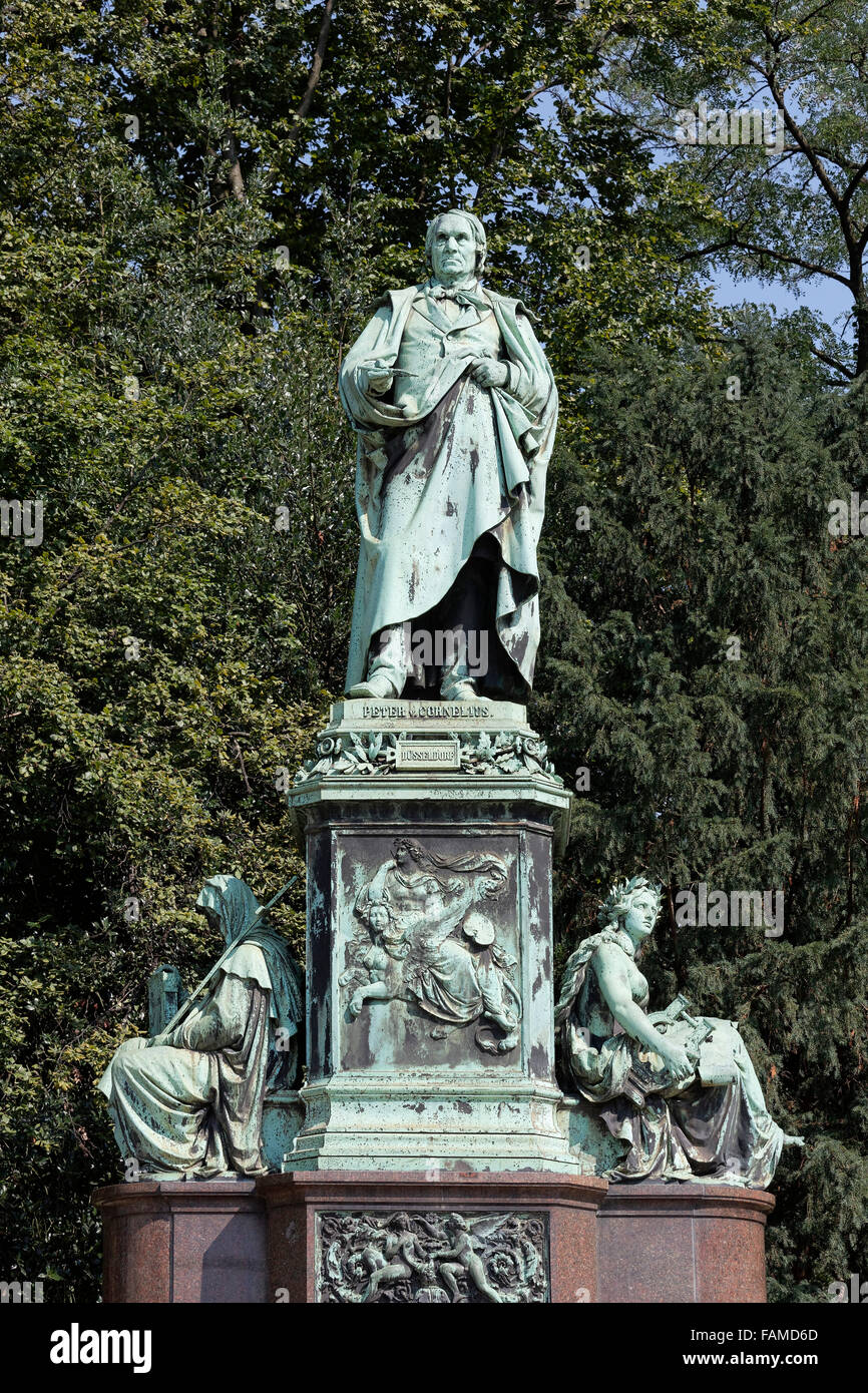 Bronzestatue, Peter von Cornelius, Hofgarten, Düsseldorf, Nordrhein-Westfalen, Deutschland Stockfoto